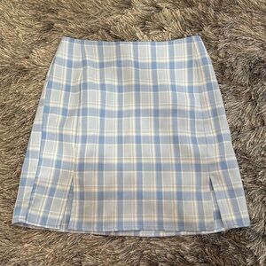 Blue Plaid Skirt